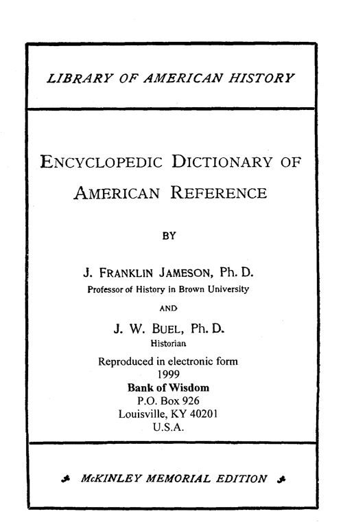 (image for) Encyclopedic Dictionary of American Reference, Vol. 1 of 2 Vols. - Click Image to Close